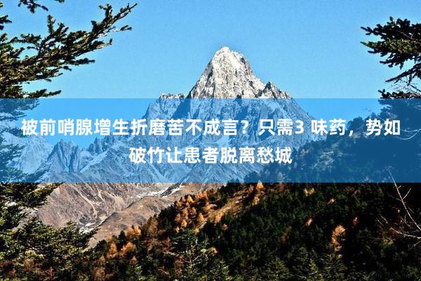 被前哨腺增生折磨苦不成言？只需3 味药，势如破竹让患者脱离愁城