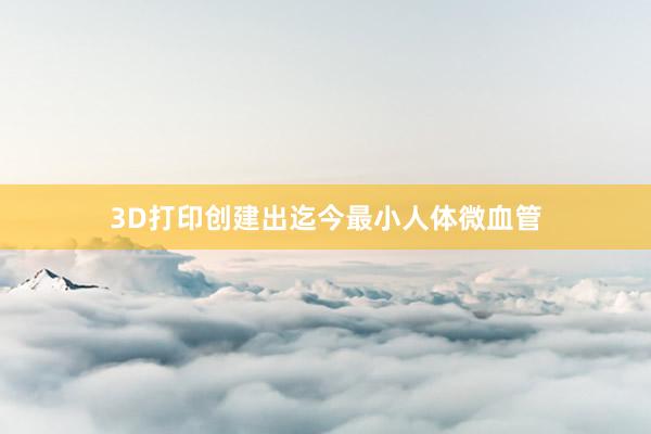 3D打印创建出迄今最小人体微血管