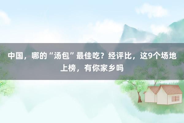 中国，哪的“汤包”最佳吃？经评比，这9个场地上榜，有你家乡吗